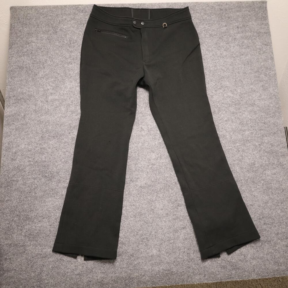 Sportina Pants Mens 36x32 Black Skifam Stretch Softshell Ski Snow Zip Hem